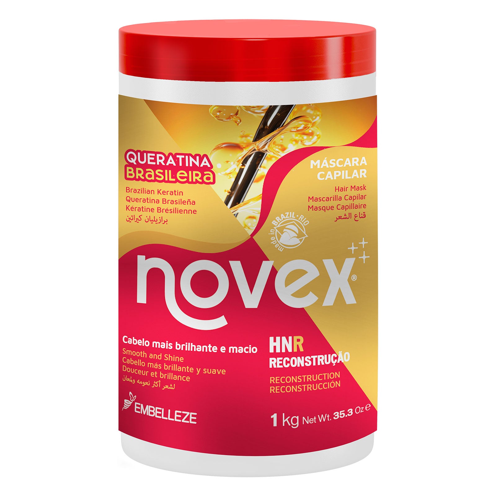 Máscara Capilar Novex Queratina Brasileira 1kg
